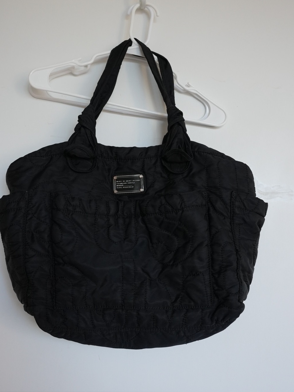 Marc by Marc Jacobs Black Quilted Knot-Handle Tote